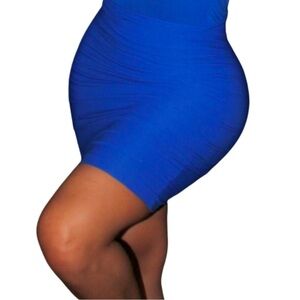 Royal Blue Mid Thigh Pencil Skirt Medium Stretchy